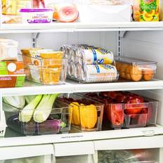 Greenco 6 Piece Refrigerator and Freezer Stackable Storage Organizer Bins
