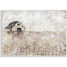 Cotton Wall Decor Stupell Industries White Barn Distressed Landscape Cotton Field Florals Wood Art Wall Decor