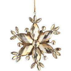 Napa & Garden 6" Gold Silver Vintage Rustic Faceted Snowflake Christmas Tree Ornament