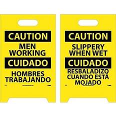 Workplace Signs NMC Marker Floor Signs; Dbl Side Working Slippery