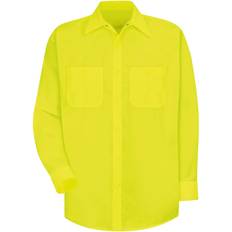 Red Kap Men's Fluorescent Yellow Green Enhanced Visibility Work Shirt