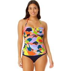 Anne Cole Twist Front Shirred Bandeaukini Multicolor Women's Swimwear Multi
