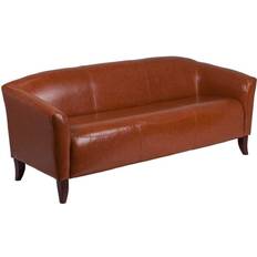 Red Sofas Flash Furniture 72.8 Cognac 4-Seater Bridgewater Sofa