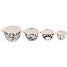 Measuring Cups Creative Co-Op Black & White Stoneware Measuring Cup