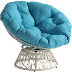 Papasan chair cushion OSP Home Furnishings Wicker Papasan Lounge Chair 35.2"