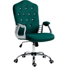 Green desk chair Vinsetto Velvet Office Chair 45"