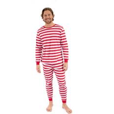 Leveret Mens 2pc. Striped Long Sleeve Pajama Set Red