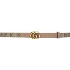 Gucci Belts Gucci GG Marmont Thin Belt - Beige/Ebony