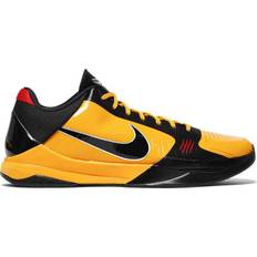 Men - Nike Kobe Bryant Basketball Shoes Nike Zoom Kobe 5 Protro Bruce Lee M - Del Sol/ Metallic Silver/Comet Red/Black