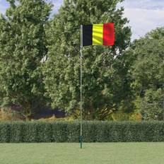 Flaggstenger vidaXL Belgien flag og flagstang 5,55 aluminium