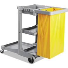 Cleaning Trolleys Boardwalk 22 W 44 D 38 in. H Gray Polyethylene Janitor Cart 3-Shelf