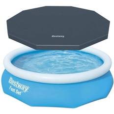 Bestway Inflatable Pools Bestway 10 ft dia. Round 30 in. Deep Fast Set Inflatable Above Ground Pool Package, Blue
