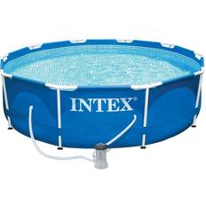 Swimming Pools & Accessories Intex 10ft x 30in Metal Frame Above Ground Swimming Pool Set with Pump 49 Blue 49