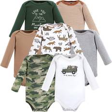 Bodysuits Children's Clothing Hudson Baby Unisex Baby Cotton Long-Sleeve Bodysuits, Animal Adventure 7-Pack, Newborn