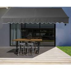 Aleko Garden & Outdoor Environment Aleko 12'x10' Motorized Black Frame Retractable Patio Canopy Awning