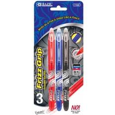BAZIC Frizz Erasable Gel Pen 0.7mm Assorted Color 3/Pack 1-Pack