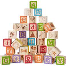 Best Choice Products STEM Toys 40-Piece Kids Wooden ABC Block Building Education Alphabet Letters w/ Case Online