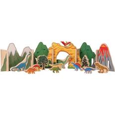The Freckled Frog Learning Advantage Happy Architect Wooden Play Set, Dinosaurs, Set of 22 CTUFF433 Quill