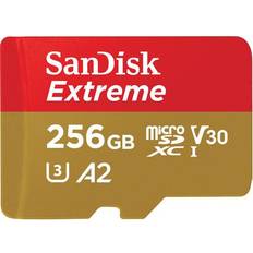 Minnekort SanDisk Extreme microSDXC Class 10 UHS-I U3 V30 A2 190/130MB/s 256GB +Adapter