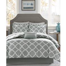 White Bedspreads Madison Park Essentials Alameda Antimicrobial Bedspread White, Gray