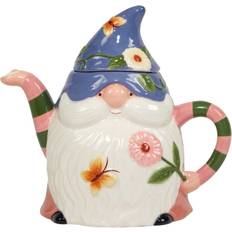 Blue Teapots Certified International Garden Gnomes 3-d Teapot