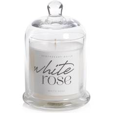 Zodax White Rose Jar with Glass Dome 5.75 Lord Scented Candle