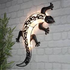 Brune Veggarmaturer HI LED-Solar-Außenwandleuchte Gecko Veggarmatur