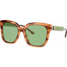Wood Sunglasses Tory Burch TY7161U Women's Sunglasses Honey Wood/Solid Green