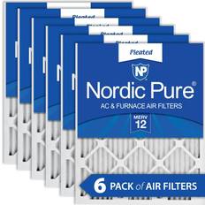 Nordic 20x24x1 19_1/2x23_7/16 Pleated MERV 12 Air Filters 6 Pack