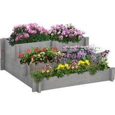 OutSunny Outdoor Planter Boxes OutSunny 3-Tier Raised Garden Bed, Draining Flower Box