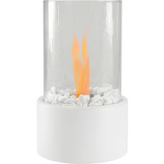 White Ethanol Fireplaces Northlight 10.5 Bio Ethanol Round Portable Tabletop Fireplace with White Base