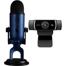 Logitech Blue Microphones Yeti USB Microphone Midnight Blue Bundle with Webcam