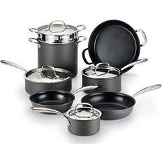 Lagostina Cookware Lagostina H904SC64 Nera Hard Anodized Cookware Set with lid