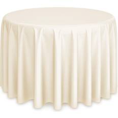 Lann's Linens 132" Round Premium Tablecloth White