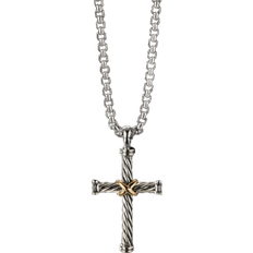 David Yurman Cable Cross Pendant - Silver/Gold
