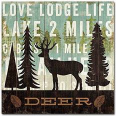Trademark Fine Art 'Simple Living Deer' Mullan Graphic on Wrapped Wall Decor