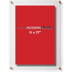 Cool Modern Clear Floating Double Panel Acrylic Picture 11x17-Inch Photo Frame