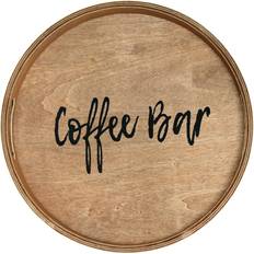 Black Serving Trays Elegant Designs Decorative 13.75" Round "Coffee Bar" Serving Tray