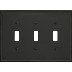 Wall Switches Amerock Black 3-Gang 3-Toggle Wall Plate 1-Pack Black Bronze