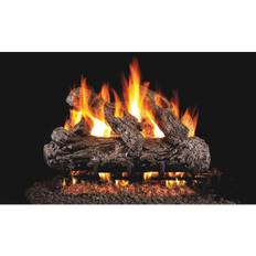 White Wood Stoves RealFyre Rustic Oak Vented Gas Logs HR-18 18-Inch