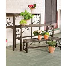 Indoor Plant Stands Plow & Hearth Planters Scrollwork Nesting Metal Plant Stand