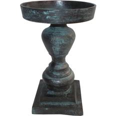 A&B Home & 10.5" Black Contemporary Patina Finish Pedestal Pillar Candle Holder