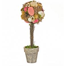 National Tree Company Decorative Items National Tree Company Artificial Potted Plant, Includes Distressed Gray Pot Pink 14"