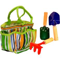 Inflatable Gardening Toys JustForKids Kids Garden Tools Set with Tote
