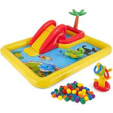 Intex Yellow Vinyl Inflatable Ocean Play Pool with Fun Ballz, 100 Pack