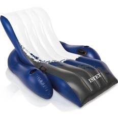 Intex White/Blue/Black Floating Lounge Pool Recliner Lounger with Cup Holders, Multiple