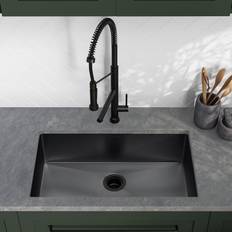 Black undermount kitchen sink Swiss Madison Rivage Black Steel Undermount Kitchen Sink