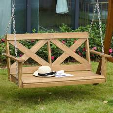 OutSunny 2-Person Wooden Porch Swing