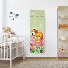 Haken & Aufhänger Wandgarderobe Holzpaneel Kinderzimmer Das Zauberpony auf der