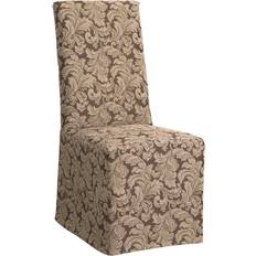 Sure Fit Scroll Long Slipcover Chair Cushions Brown